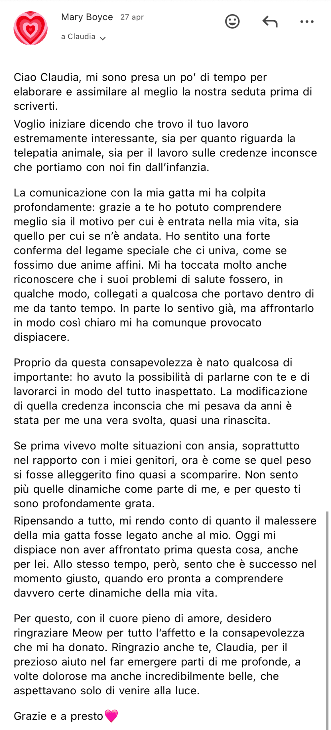 Testimonianza animal communication